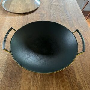 Le Creuset yellow wok